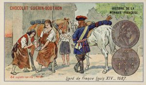 Französischer Liard aus der Regierungszeit von Ludwig XIV. von French School
