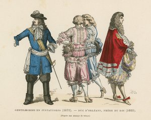 Französische Herrenkostüme, 17. Jahrhundert von French School