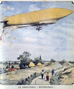 Französisches Militärluftschiff La Republique auf ihrem Jungfernflug von Paris nach Compiegne