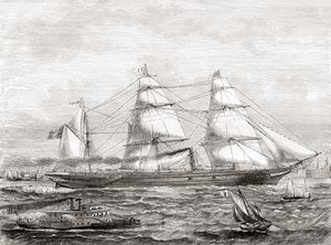Französischer dampfbetriebener transatlantischer Liner Pereire (1866-1888), aus Les Merveilles de la Science, veröffentlicht 1870 von French School