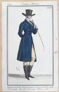Frack mit Strohhut, Nankeen-Hosen und weichen Stiefeln, 1819 von French School