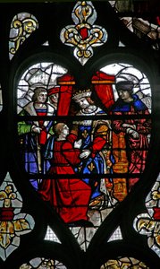 Aus Fenster w30, das Leben des St. Romain Fenster: ein Gefangener wird vom König empfangen von French School