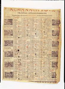 Titelseite eines Almanachs für 1653 von French School