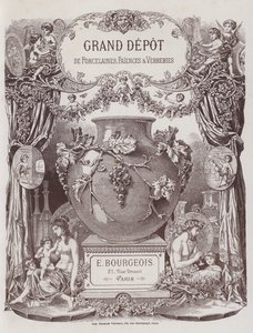 Frontispiz zum Katalog des Grand Depot de Porcelaines, Faiences et Verreries