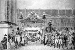 Begräbnis des französischen Königs Ludwig XVIII. (1755-1824) im September 1824
