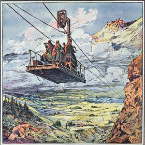 Seilbahn in den italienischen Alpen, 1916