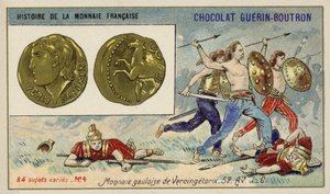 Gallische Münzen von Vercingetorix, 52 v. Chr. (Chromolithografie)