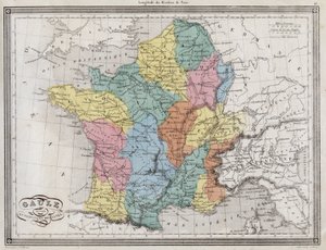 Gallien, aufgeteilt in römische Provinzen - Tafel aus dem 