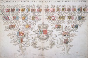 Genealogie von Ludwig XIV. (1638-1715), die sein Recht auf die Krone Frankreichs zeigt, 1643