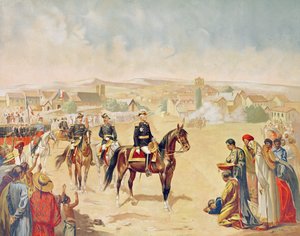 General Jacques Achille Duchesne (1837-1918) betritt Tananarive, Madagaskar, 1. Oktober 1895