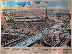 Gesamtansicht der Pariser Weltausstellung. Gravur von 1900. Musée Carnavalet.