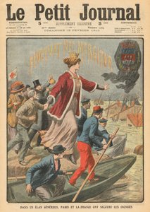 Großzügigkeit der Stadt Paris und Frankreichs bei der Rettung der Opfer der Überschwemmungen, Illustration aus 