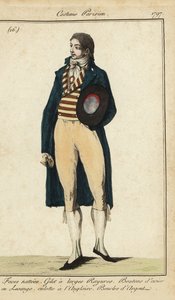 Gentleman in gestreifter Weste und Kniehosen