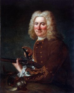 Gentleman mit Steinschlossgewehr von French School