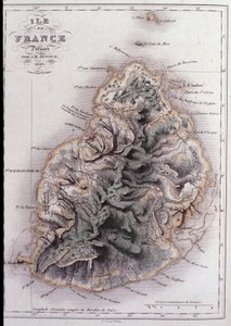 Geografische Karte von Mauritius (ehem. Ile de France) (Gravur) von French School