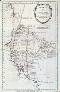 Geografische Karte von Senegal aus einem Atlas von Philippe Buache (1700-1773) 1756 Paris, Naturkundemuseum