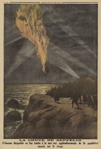 Deutscher Zeppelin von Flugabwehrfeuer abgeschossen und ins Meer gestürzt, Erster Weltkrieg von French School