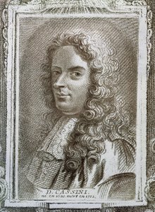 Giovanni Domenico Cassini (1625-1712), Illustration aus Histoire des Mathématiciens von Alexandre Saverien (1720-1805), veröffentlicht in Paris 1766
