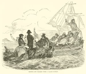An Bord der Undaunted gehen (Gravur) von French School