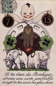 Glückwunschkarte, ca. 1920 von French School