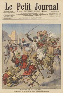Goumiers greifen Marokkaner in der Nähe von Casablanca an von French School