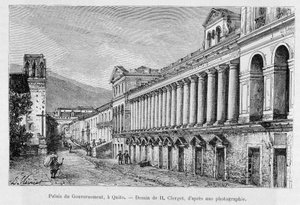 Regierungspalast in Quito, Ecuador - in „Rund um die Welt“ 2. Halbjahr 1883 von French School