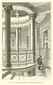 Große Treppe der Bibliothek Mazarine von French School