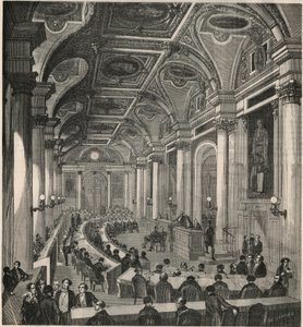 Großer Sitzungssaal im Staatsrat in Paris - Gravur in „Tableau-de-Paris“ von Edmond Texier 1852