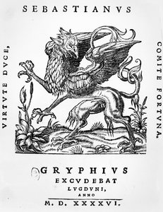 Greif-Druckeremblem von Sebastianus Gryphius, Lyon, 1546 von French School