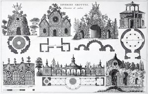 Grotto-Entwürfe aus Jardins Anglo-Chinois von George Louis Le Rouge, veröffentlicht 1775-78 von French School