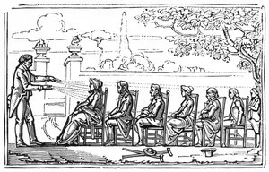Gruppenmagnettherapie, Illustration aus Thérapeutique Magnétique von Baron du Potet, 1863 von French School