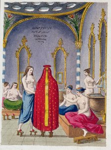 Hammam in der Türkei, illustrierte Tafel aus Moeurs, usages et costumes des ottomans von A. Castellan, Paris, ca. 1810 von French School