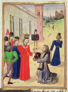 Froissart überreicht sein Buch Richard II., aus Froissarts Chronik, Band IV