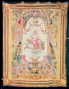 Harmonie und Juno: aus dem Triumph der Götter, Gobelins-Wandteppich, 1699 von French School