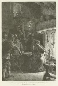 Er nahm eine Kerze und stieg die kleine Leiter hinauf von French School
