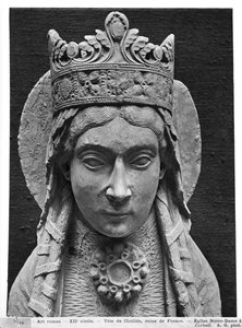 Kopf von St. Clotilda, aus der Kirche Notre-Dame von Corbeil (Gipsabguss) (Detail)