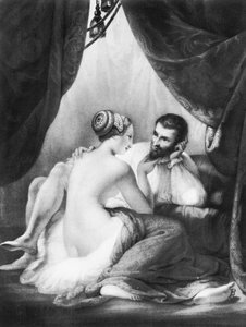 Henri IV (1553-1610), König von Frankreich und seine Geliebte Gabrielle d
