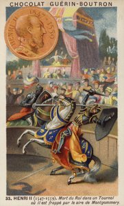 Heinrich II. von Frankreich bei einem Turnier von Gabriel Montgomery getötet von French School