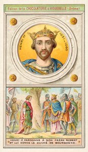 Heinrich I. von Frankreich begnadigt seinen Bruder Robert und gewährt ihm das Herzogtum Burgund von French School