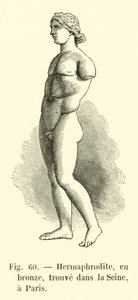 Hermaphrodit, in Bronze, gefunden in der Seine, Paris (Gravur)