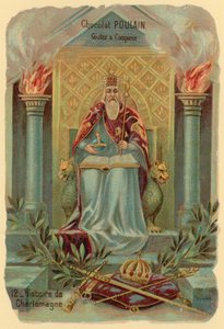 Geschichte von Karl dem Großen, Gründer des Karolingischen Reiches (ca. 742-814) von French School