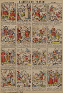 Geschichte Frankreichs von der Herrschaft Philipps I. bis zur Herrschaft Ludwigs IX. (Farblitho) von French School