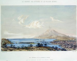 Geschichte der französischen Kolonien: Gesamtansicht von Pointe-à-Pitre in Guadeloupe (Antillen) vor dem Erdbeben vom 8. Februar 1843