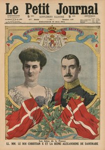 Gastgeber Frankreichs, König Christian X. und Königin Alexandrine von Dänemark, Titelbildillustration aus 