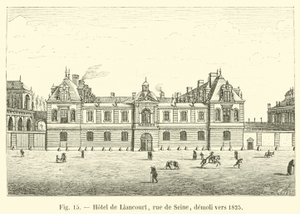 Hotel de Liancourt, Rue de Seine, abgerissen um 1825 von French School