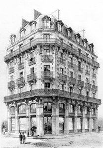 Haus in der Rue Etienne-Marcel, Paris, spätes 19. Jahrhundert von French School