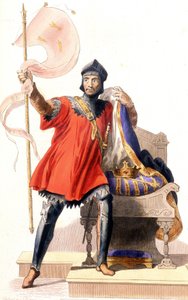 Hugues Capet und seine Fahne - in „Le Plutarque francais“, ed. Mennechet von French School