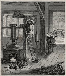 Humphrey Potter, verantwortlich für das Öffnen und Schließen der Ventile von Thomas Newcomens Maschine, machte sie durch richtiges Platzieren von Seilen und Anschlägen selbstständig funktionsfähig von French School
