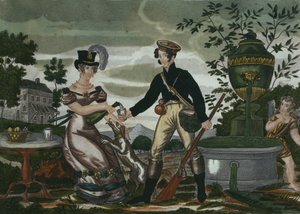 Jagdtreffen, Platte 2, frühes 19. Jahrhundert von French School