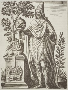 Ideales Porträt von Apollonius von Tyana, aus De Divinationewet Magicis Praestigiis von Jean-Jacques Boissard, 1605, veröffentlicht in A History of Magic Ende des 19. Jahrhunderts